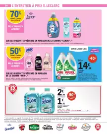 Catalogue E.Leclerc page 30: ARIEL LESSIVE €14,98, XÉOR Lessive liquide €3,04