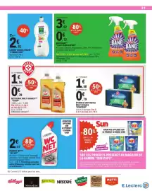Catalogue E.Leclerc page 31: WC NET €2,57, CILLIT BANG EXPERT €3,62