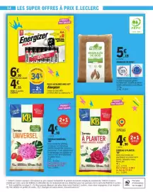 Catalogue E.Leclerc page 34: KB Terreau Universel €4,90, Energizer Piles Alcalines MAX €4,55