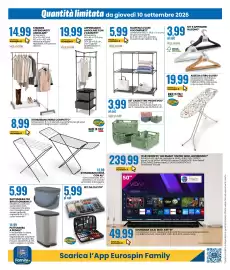 Volantino Eurospin Pagina 14: Set da cucito €5,99, Appendiabiti angolare con 2 cassetti* €19,99