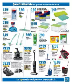 Volantino Eurospin Pagina 15: Kit pavimenti Blue Mop €13,99, Panno mop in microfibra antigraffio Sistema casa €3,99