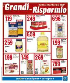 Volantino Eurospin Pagina 3: Polpa di pomodoro a pezzetti Dolce Sole €2,49, Don Jerez Caffè Classico €7,99