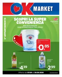 Volantino Ok Market Pagina 1: Ammorbidente per bucato Coccolino €2,99, Yogurt bianco Vipiteno €0,85