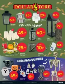 DollarStore annonsblad Sida 8: Mugg Halloween €49,00, Oljeljus €49,00