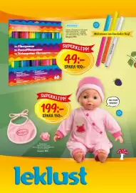 Leklust reklamblad Sida 2: Karnan fiberpennor €49,00, Bambolina taldocka €199,00