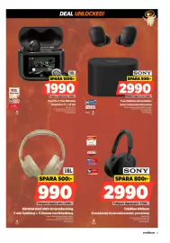 Power reklamblad vecka 37 Sida 13: Sony trådlösa hörlurar €2.990,00, Jbl hörlurar med aktiv brusreducering €990,00