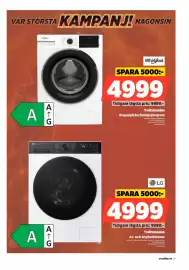 Power reklamblad vecka 37 Sida 27: LG Tvättmaskin €4.999,00, Whirlpool Tvättmaskin €4.999,00