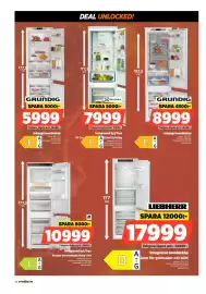 Power reklamblad vecka 37 Sida 40: Asko integrerad kyl/frys €10.999,00, Liebherr integrerat kombiskåp €17.999,00
