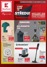 Kaufland leták týden 37 Strana 1: Parkside aku led reflektor pplsa 20-li a1 €2.499,00, Vinson Polo triko €249,90