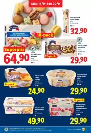 Lidl reklamblad vecka 38 Sida 12: Duc De Coeur mördegskakor €49,90, Duc De Coeur Yoghurt med hallon & rabarber €29,90