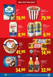 Lidl reklamblad vecka 38 Sida 14: Pripps Radler alkoholfri öl €9,90, Rynkeby immune shot €32,90