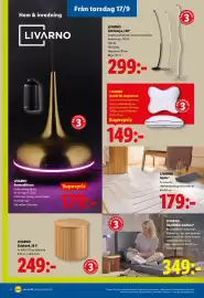 Lidl reklamblad vecka 38 Sida 24: Livarno sidobord €249,00, Livarno matta €179,00