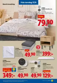Lidl reklamblad vecka 38 Sida 25: Livarno väggklocka med termo- och hygrometer €49,90, Livarono nattduksbord €399,00