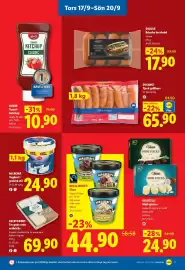 Lidl reklamblad vecka 38 Sida 27: Milbona Yoghurt i grekisk stil €24,90, Dulano Tjock grillkorv €65,90