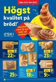 Lidl reklamblad vecka 38 Sida 4: Limpor Valnötsbröd, bondbröd, grekiskt lantbröd €18,00, Levain €22,00
