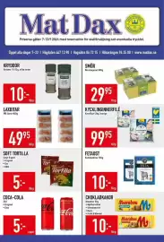 Matdax reklamblad vecka 37 Sida 1: Kockens kryddor €10,00, Laxbitar €49,95