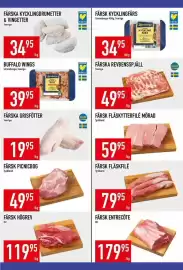 Matdax reklamblad vecka 37 Sida 13: Färsk fläskfilé €79,95, Kycklingdrummetter & vingetter €34,95