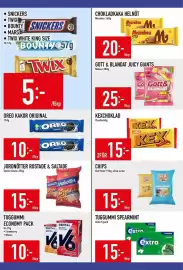 Matdax reklamblad vecka 37 Sida 17: Red Head chips €15,00, Snickers Twix Bounty Mars Twix White King Size €5,00