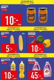 Matdax reklamblad vecka 37 Sida 3: A+ tvättmedel wild flower €45,00, Fanta orange €10,00