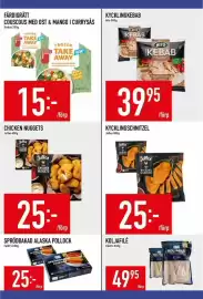 Matdax reklamblad vecka 37 Sida 7: Findus couscous med ost & mango i currysås €15,00, Julles chicken nuggets €25,00
