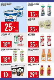 Matdax reklamblad vecka 37 Sida 9: Arla päronyoghurt limited edition €18,88, Tropicana multivitaminjuice €20,00