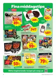Stora Coop reklamblad vecka 37 Sida 2: Findus Fish & Crisp €49,90, Guldfågeln majs kycklingbröstfilé €169,00