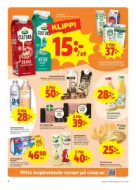 Stora Coop reklamblad vecka 37 Sida 6: Innocent Juice/Smoothie €28,00, Laktosfri mjölkdryck €37,00
