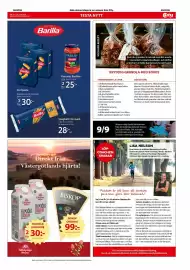 ICA Kvantum reklamblad vecka 37 Sida 7: Barilla spaghetti n°5 €28,00, Barilla kortpasta €30,00