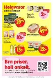 Nya Pulsen reklamblad vecka 37 Sida 13: Färsk Fläskkotlett €49,95, Fulya yoghurt €15,00