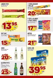 Rinkeby Matcenter reklamblad vecka 37 Sida 7: Briska cider €20,00, Lindt Lindor stick €13,95