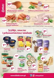 Bliski gazetka Strona 2: Parówki delikatne Sokołów €17,99, Kiełbasa podwawelska z szynki Haga €22,99