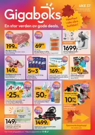 Gigaboks kundeavis uke 37 Side 1: Kenwood kjøkkenmaskin €1.699,00, Høyrygg ca. 1,5 kg €199,00