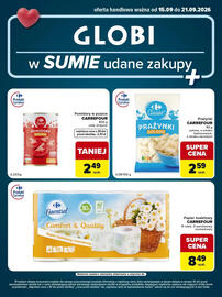 Globi gazetka tydzień 38 Strona 2: Pomidory w puszce całe Carrefour €2,49