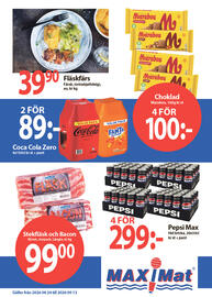 MaxiMat Töcksfors kundeavis uke 37 Side 4: Fläskfärsk €39,90, Pepsi Max €299,00