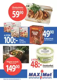 MaxiMat Töcksfors kundeavis uke 37 Side 3: Nästgårdsköket Potatissallad €48,00, Fläskkotletter €59,90