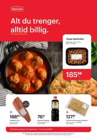 Storcash kundeavis Side 1: Soyasaus Kikkoman €76,21, Unil laksefilet e-trim €188,94