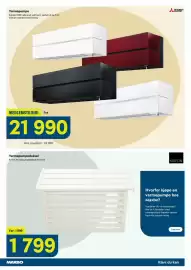 Maxbo kundeavis Side 13: Mitsubishi Electric Varmepumpe €21.990,00, Krifon Varmepumpedeksel hvitmalt €1.799,00
