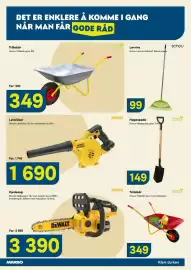 Maxbo kundeavis Side 21: Grouw Trillebår grow 80l €349,00, Schou Løvrive stålskaft 166cm grouw €99,00