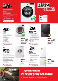 MediaMarkt folder Pagina 10: LG koel-vriescombinatie €477,00, Samsung warmtepomp droogkast €559,00