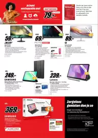 MediaMarkt folder Pagina 4: Samsung galaxy tab a11 book cover bundel €249,00, Hp series 5 524sh 24" monitor €89,99