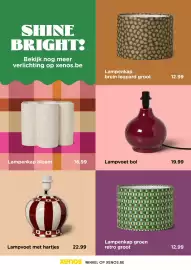 Xenos folder Pagina 14: Lampvoet bol €19,99, Lampenkap groen €12,99