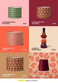 Xenos folder Pagina 15: Lampenkap €9,99, Lampvoet stapels paars €19,99