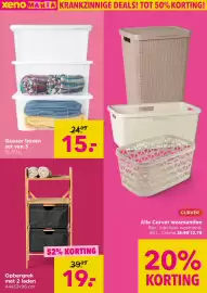 Xenos folder Pagina 18: Quasar boxen €15,00, Opbergrek met 2 laden €19,00