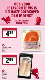 Delhaize folder week 37 Pagina 39: Gerookte zalm, gesneden €4,39, Gerookte forelfilet €2,99