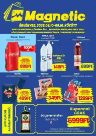 Magnetic akciós újság hét 37 Oldal 1: Natur aqua €149,00, Coca-Cola €999,00