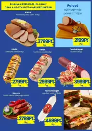 Magnetic akciós újság hét 37 Oldal 5: Palcsó sülthagymás parasztmájas €2.199,00, Mecom füstölt kolbász €2.799,00