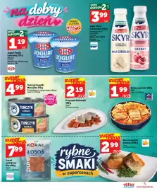 Topaz Express gazetka tydzień 37 Strona 5: Tuńczyk kawałki Mareasea €4,99, Jogurt Polski Naturalny Mlekovita €1,99