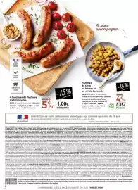 Catalogue Thiriet page 18: Pommes de terre au beurre et au sel de Guérande €4,75, Saucisses de Toulouse traditionnelles €5,50