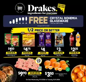 Drakes catalogue week 37 Page 1: South Australian Afourer Mandarins €3,50, Cadbury Block Chocolate €4,00