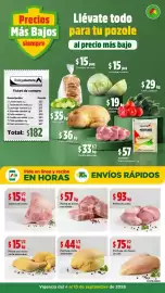 Folleto Bodega Aurrerá semana 36 Página 1: Pechuga corte americano €44,50, Cabeza de cerdo €15,50